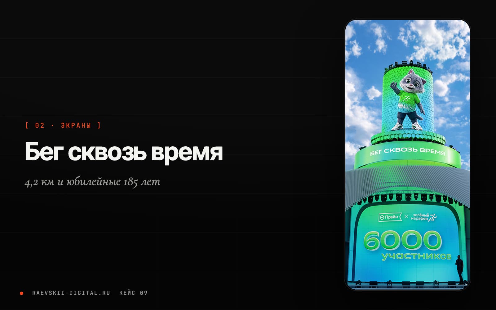 Экранная графика Зелёного Марафона Сбера с 6000 участниками